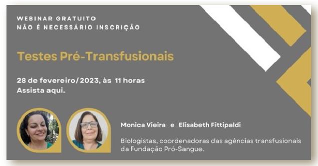 WEBINAR AO VIVO: TESTES PRÉ-TRANSFUSIONAIS